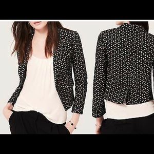 Ann Taylor Loft Black Eyelet Blazer